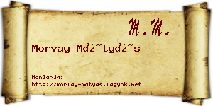 Morvay Mátyás névjegykártya
